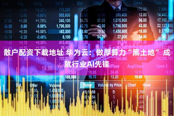 散户配资下载地址 华为云：做厚算力“黑土地” 成就行业AI先锋